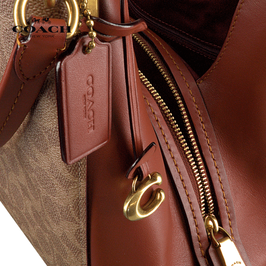 Coach - Dalton 31 In Signature Canvas Shoulderbag - Tan / Rus / Brass