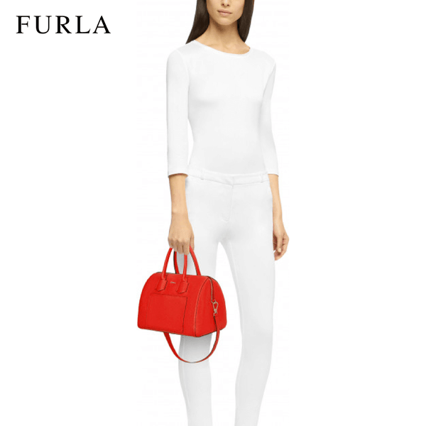 Furla Alba Small Satchel Women's Handbag - Kiss Red