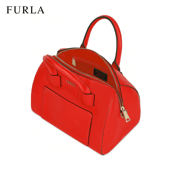 Furla Alba Small Satchel Women's Handbag - Kiss Red