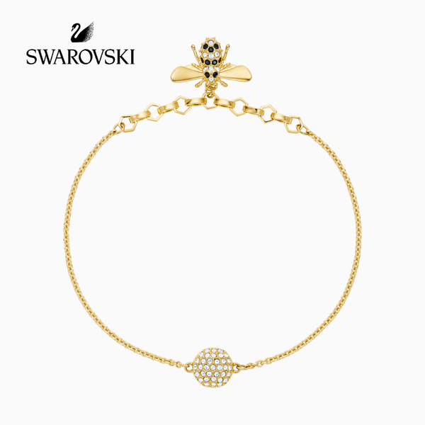 SWAROVSKI - 5380077 -REMIX COLLECTION BEE STRAND, BLACK, GOLD TONE PLATING
