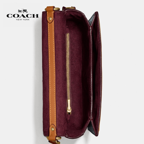 Coach - Hutton Shoulder Bag In Signature Chambray
