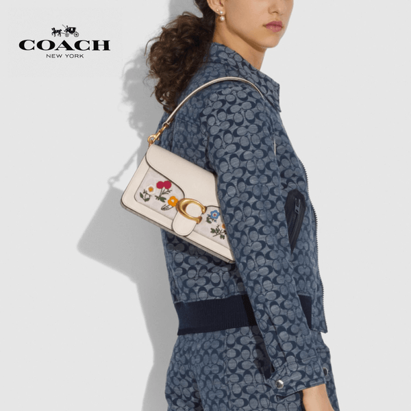 Coach - Tabby Shoulder Bag 26 In Signature Canvas With Floral Embroidery