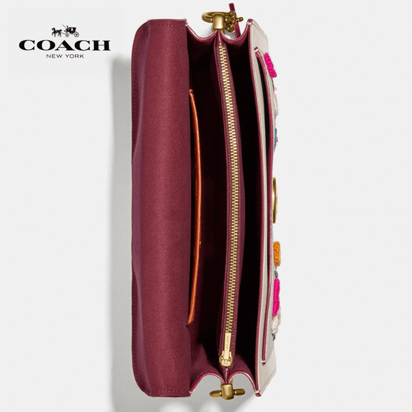 Coach - Tabby Shoulder Bag 26 In Signature Canvas With Floral Embroidery