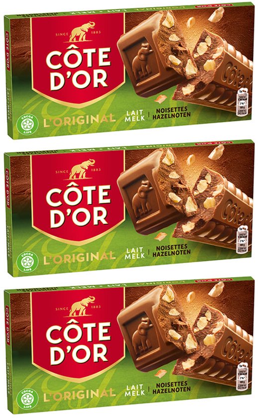 Côte d'Or - chocoladereep - melk hazelnoot - 400g x 3