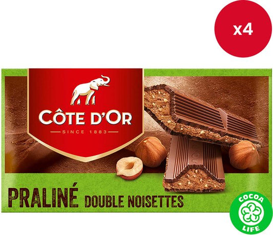 Côte d'Or - chocoladereep - Praliné Double Noisette - 200g x 4