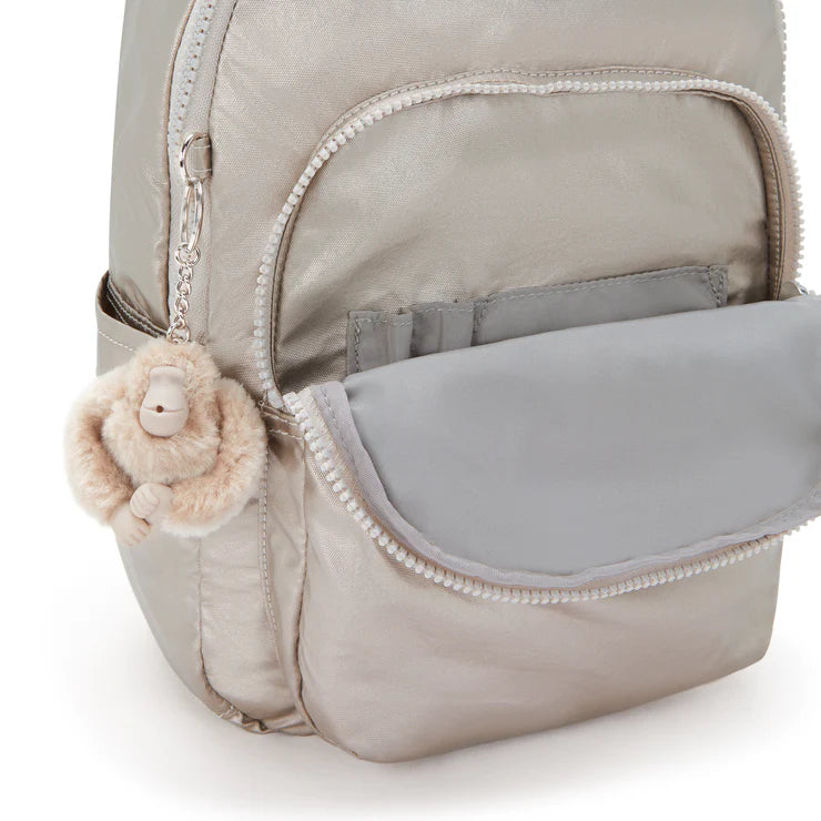 Kipling Small Backpack With Tablet Compartment Silver