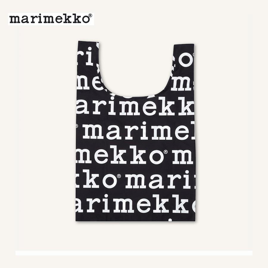 Marimekko Smartbag Marilogo Shopping / Tote Bag 041395-910 - Signature Logo Black & White