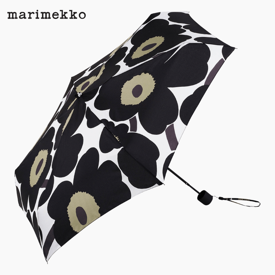Marimekko Pieni Unikko Umbrella Manual 038654-030 - Black Poppy Flower