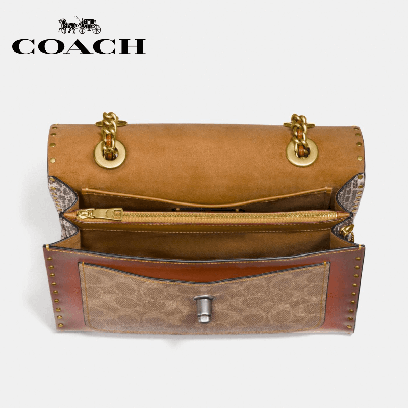 Parker in signature canvas with rivets and snakeskin detail sales