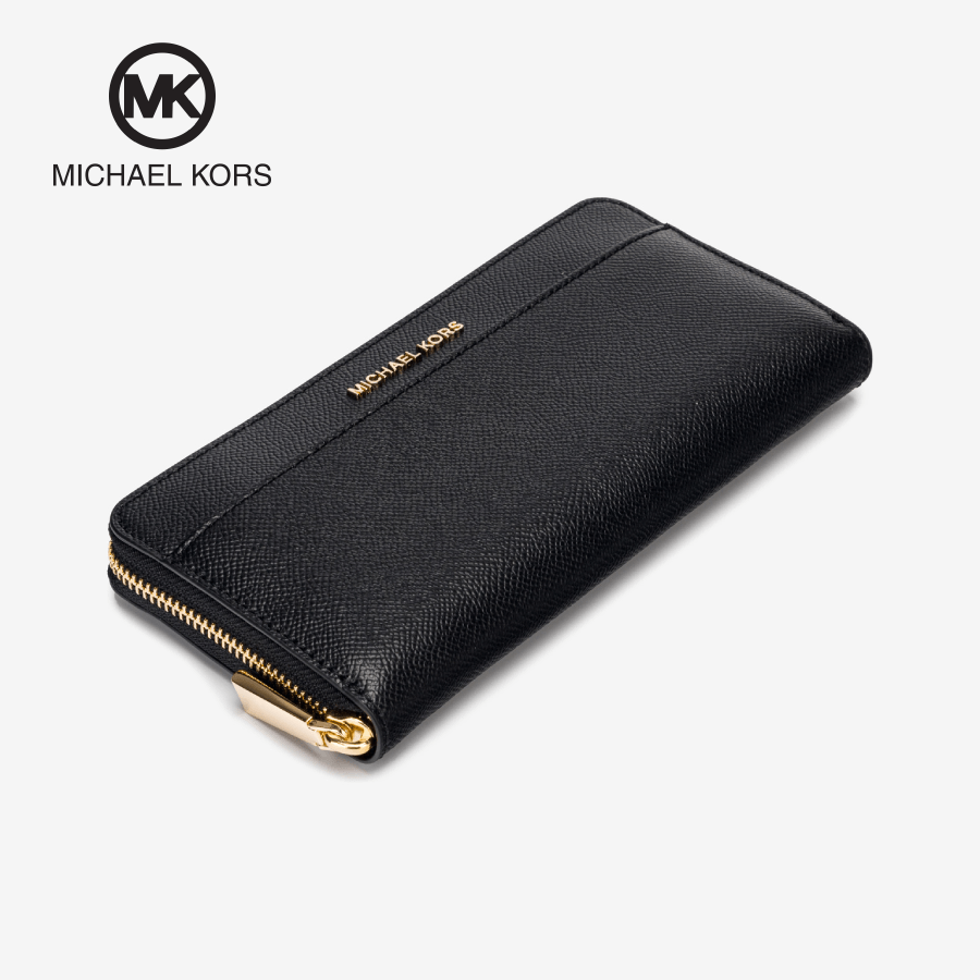 Michael Kors Jet Set Women Leather Continental Wallet Black (34F9G