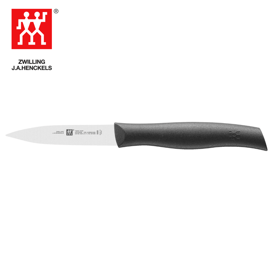Zwilling - Twin Grip Set of 3 Kitchen Knife Domestic Knife With Peeler - Black (38738-000)