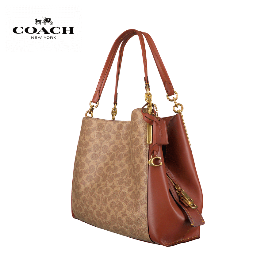 Coach - Dalton 31 In Signature Canvas Shoulderbag - Tan / Rus / Brass