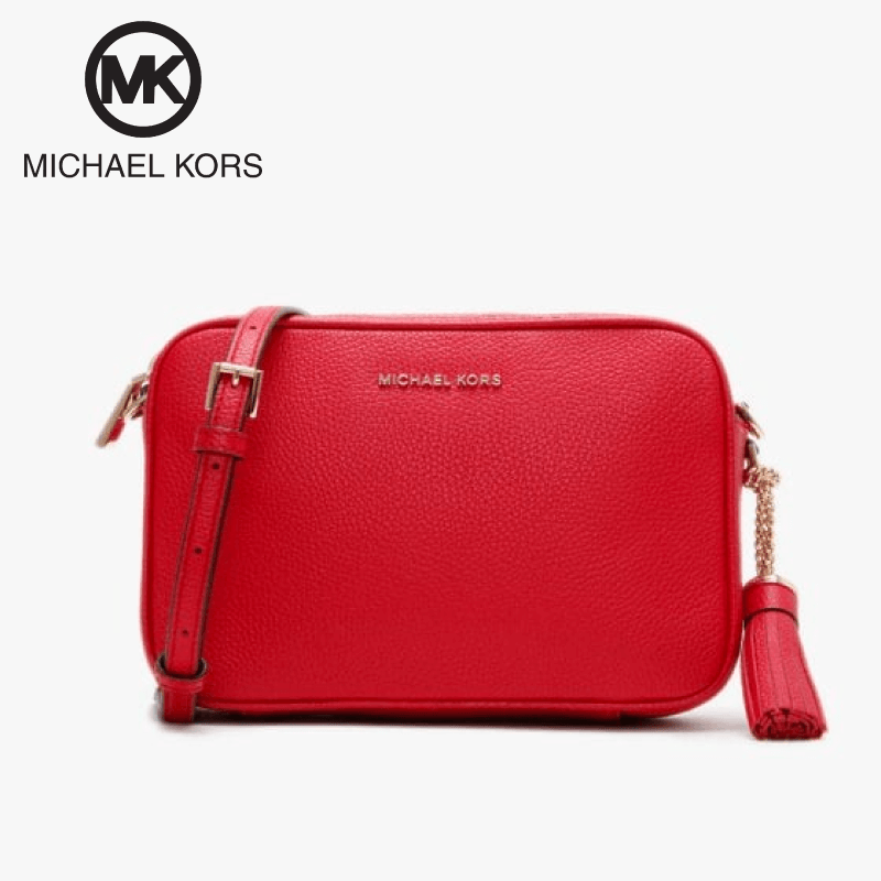 Michael Kors Hope Satchel Bag Large Flame Red in Saffiano Leather with  Gold-tone - US
