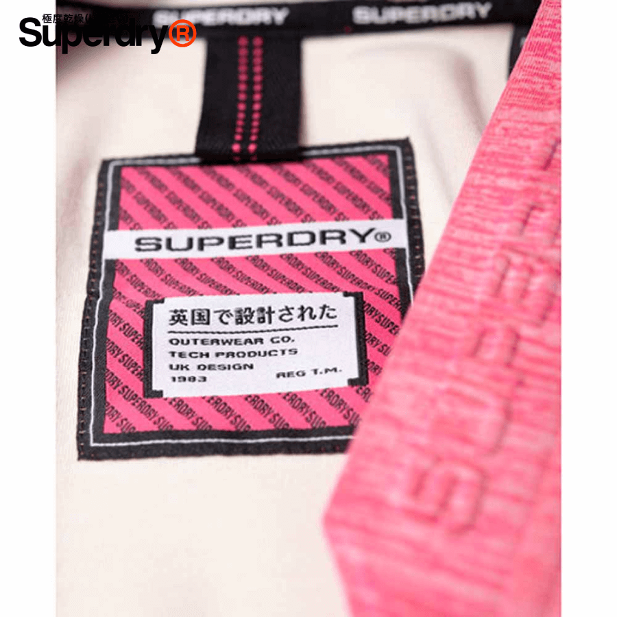 Superdry - Prism SD-Windtrekker Women Jacket Size L - Berry Slub / Ecru