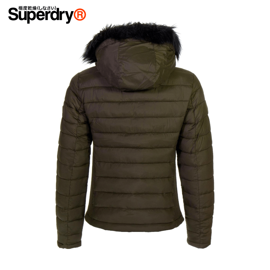 Superdry - Fuji Slim Double Ziphood Sports Women Jacket Size S - Olive