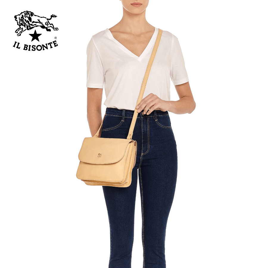 Il Bisonte Woman's Crossbody Bag Salina In Cowhide Leather A2903..EP.120 - Natural