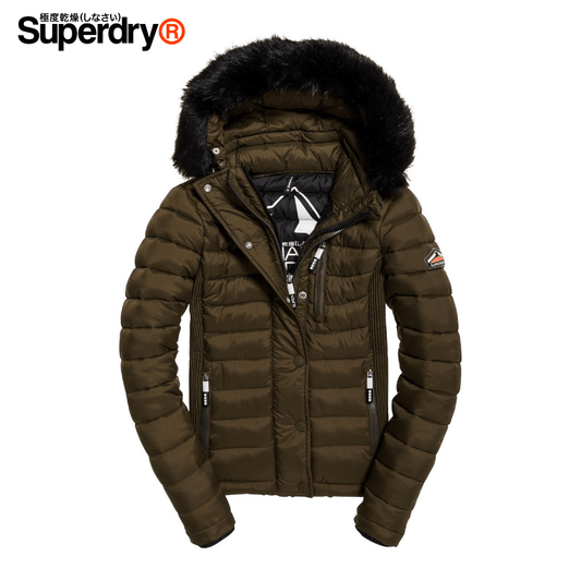 Superdry - Fuji Slim Double Ziphood Sports Women Jacket Size S - Olive