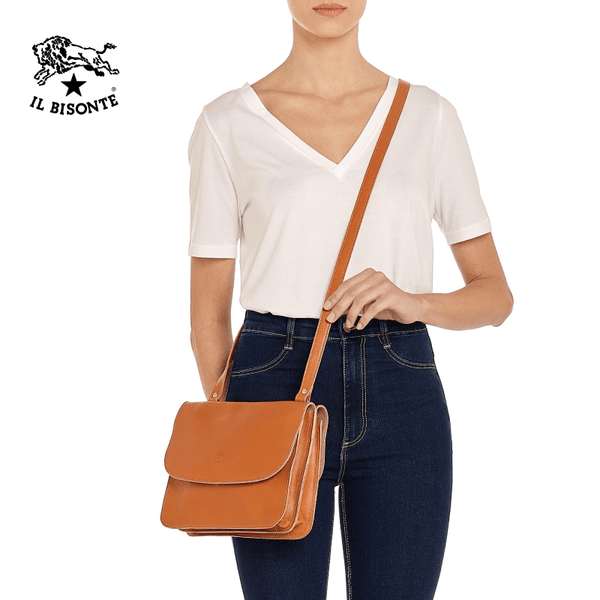 Il Bisonte Woman's Crossbody Bag Salina In Cowhide Leather A2903..EP145 - Caramel