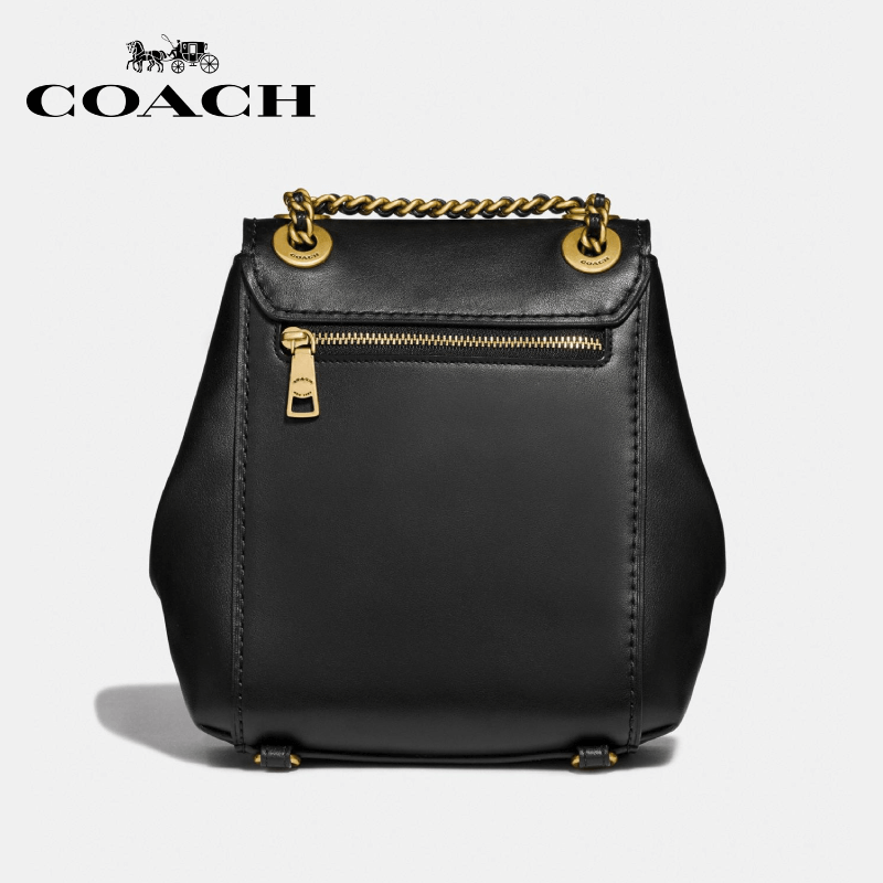 Coach - Parker Convertible Backpack  - Black / Brass