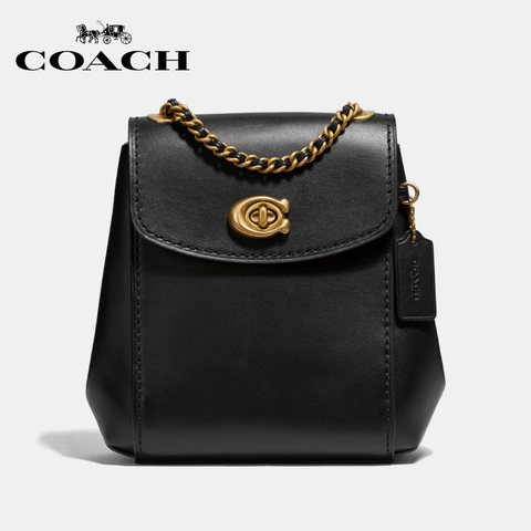 Coach - Parker Convertible Backpack  - Black / Brass
