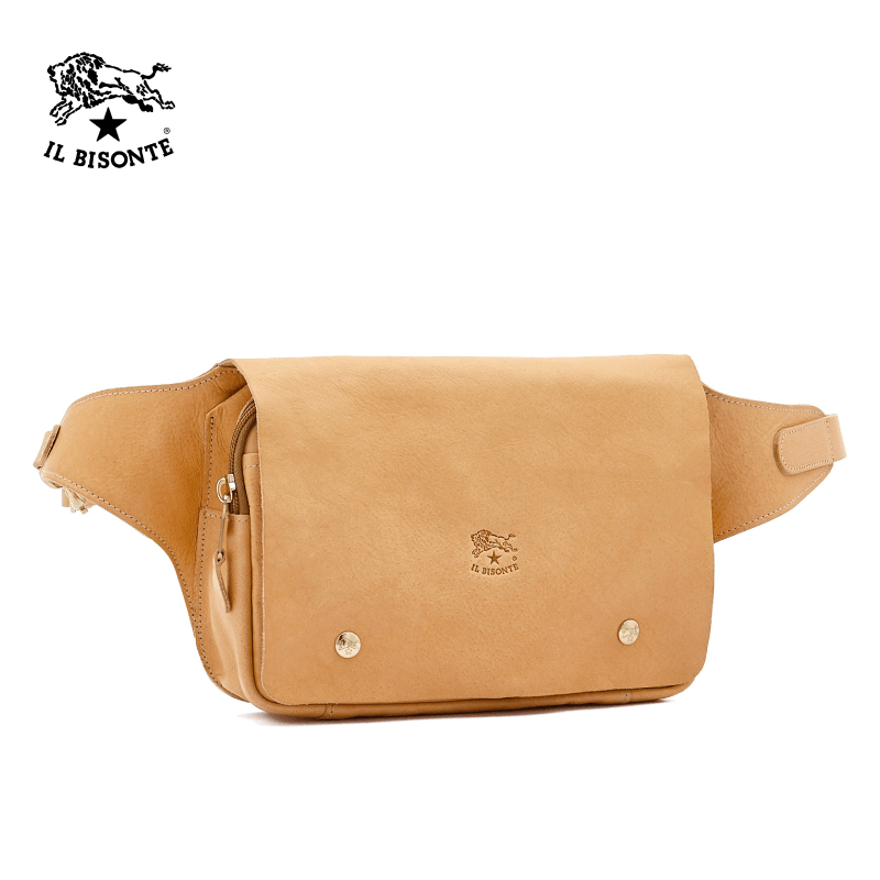 Il Bisonte - Man's Belg Bag In Cowhide Leather - Natural (A2381.P)