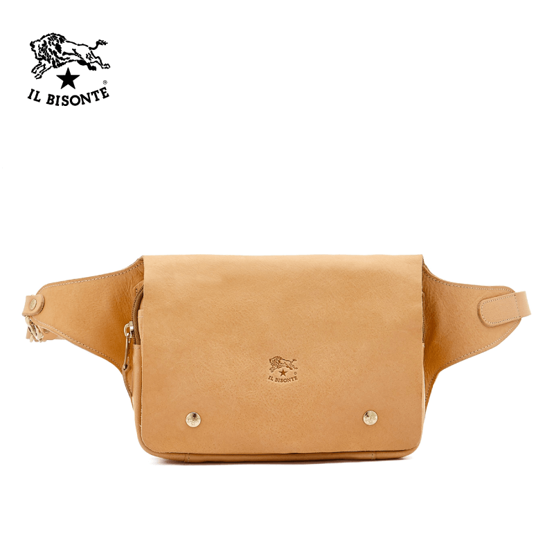 Il Bisonte - Man's Belg Bag In Cowhide Leather - Natural (A2381.P)