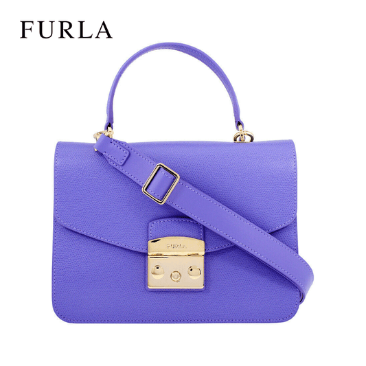 Furla - Metropolis Woman's Small Leather Top Handle / Shoulder Bag - Purple Lavanda (978122)