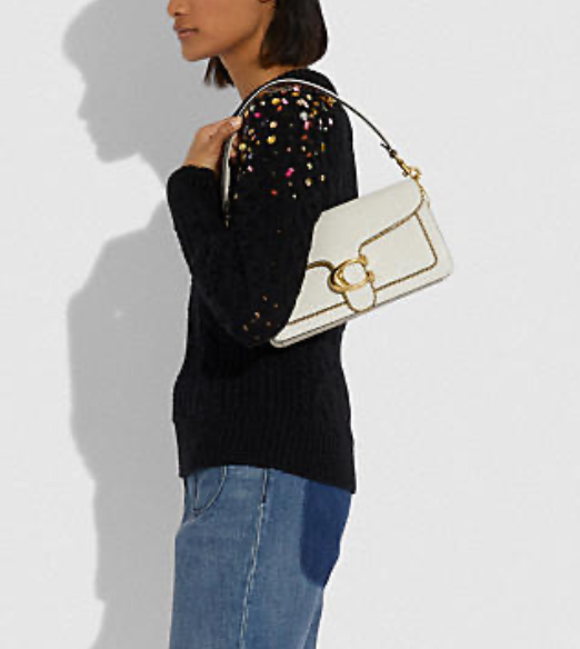 Coach-TABBY SHOULDER BAG 26 WITH BEADCHAIN-b4/chalk
