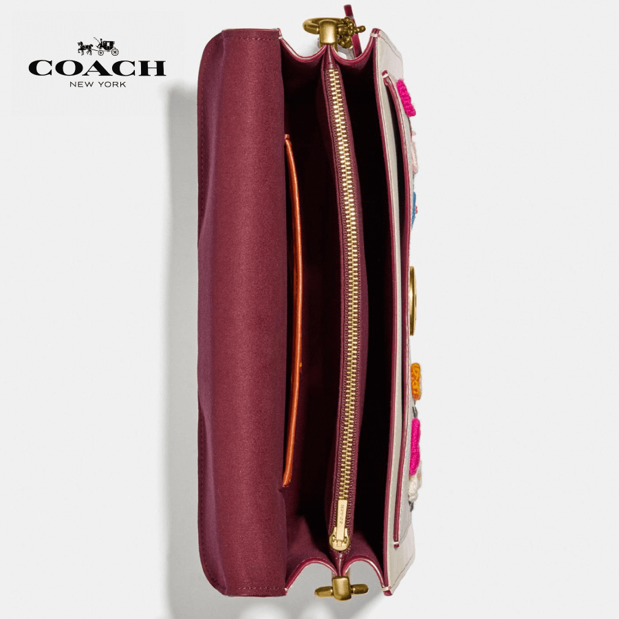 Coach - Tabby Shoulder Bag 26 In Signature Canvas With Floral Embroidery