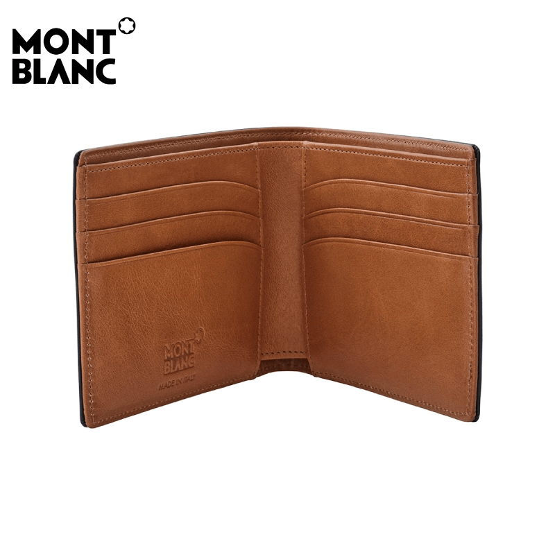 Montblanc - Meister Unisex Leather Wallet 6cc - Navy / Tan (118293)